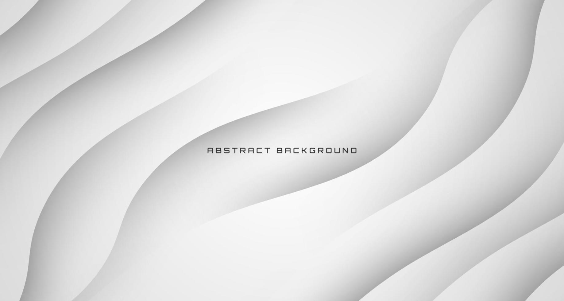 3D white geometric abstract background overlap layer on bright space with waves decoration. Modern graphic design element cutout style concept for banner, flyer, card, brochure cover, or landing page vector