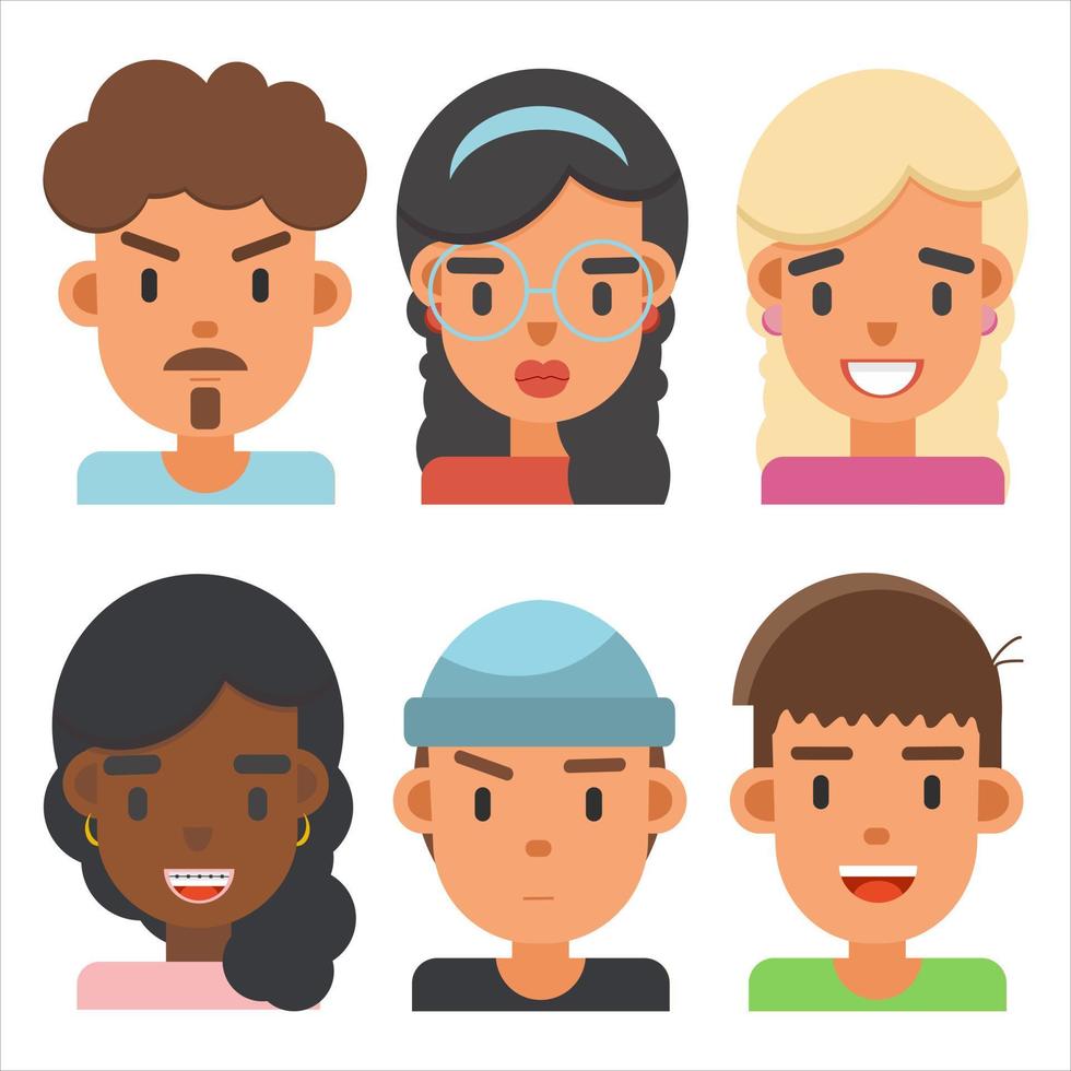 Images of different people in a modern flat style. Illustration of people on a white background. vector