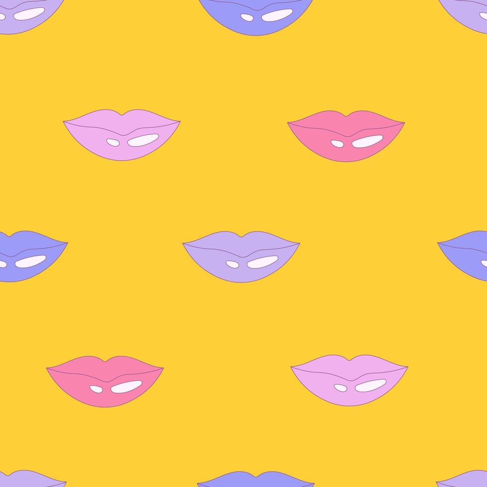 Colorful lips seamless pattern vector