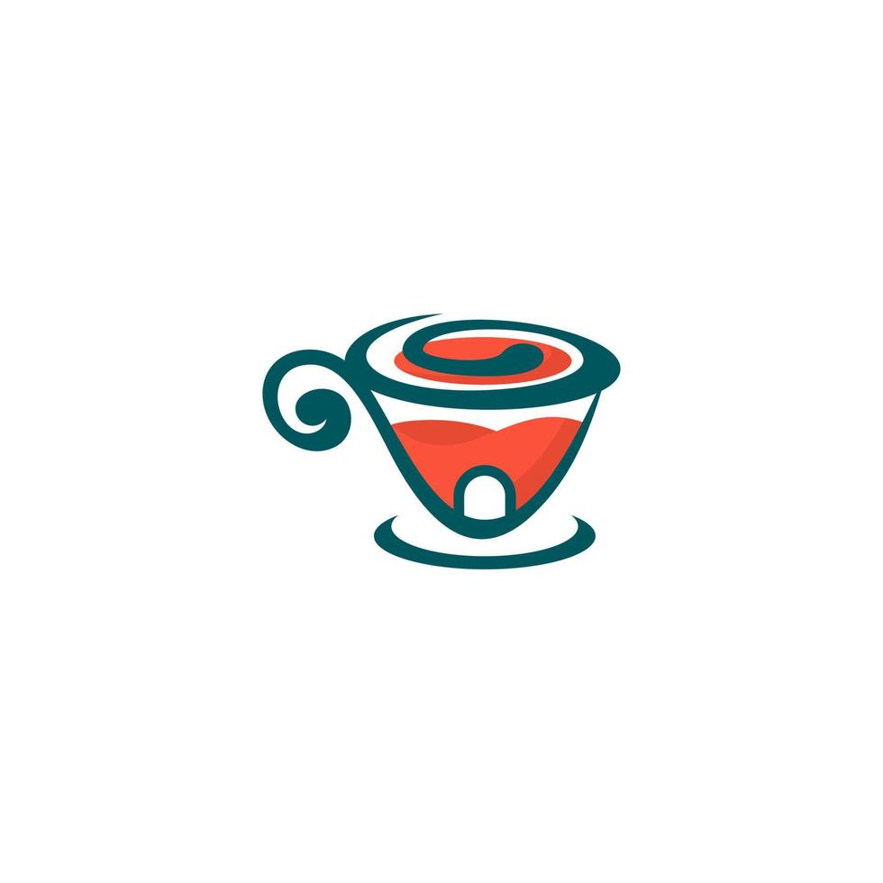 té o café taza logo con color modelo vector