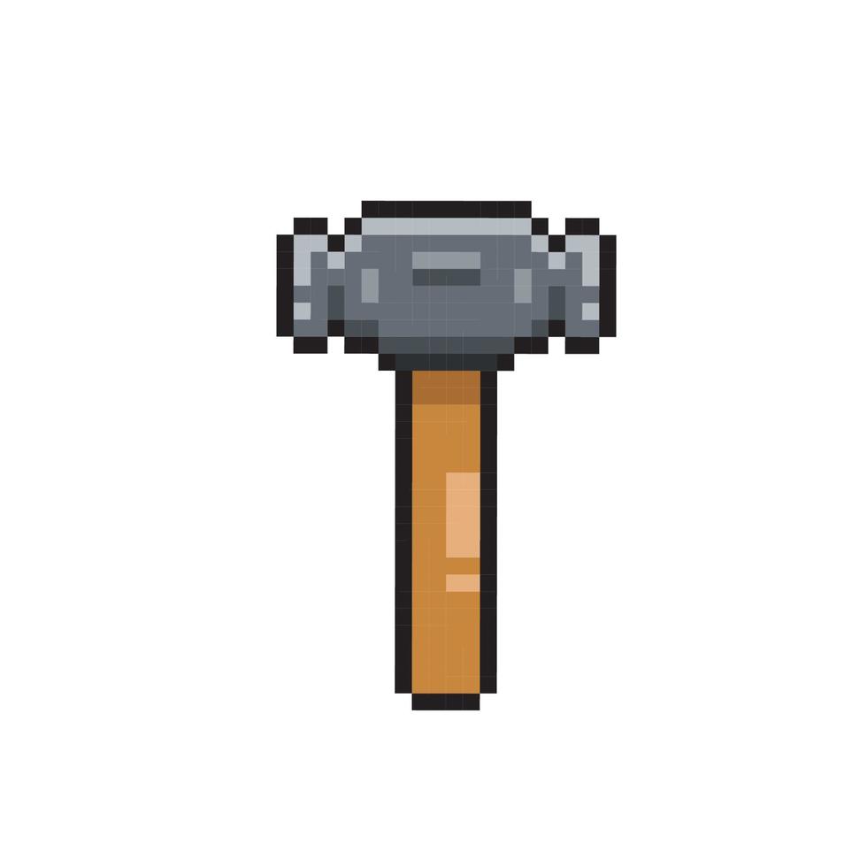 hammer in pixel art style vector