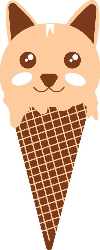 Cute Cat Ice Cream For Cat day Celebration vector