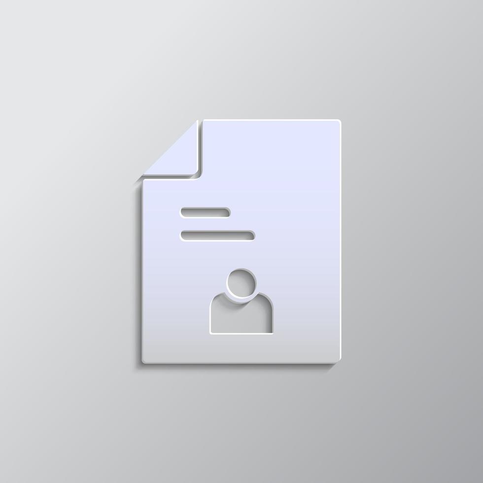 applicant, candidate, job paper style, icon. Grey color vector background- Paper style vector icon.