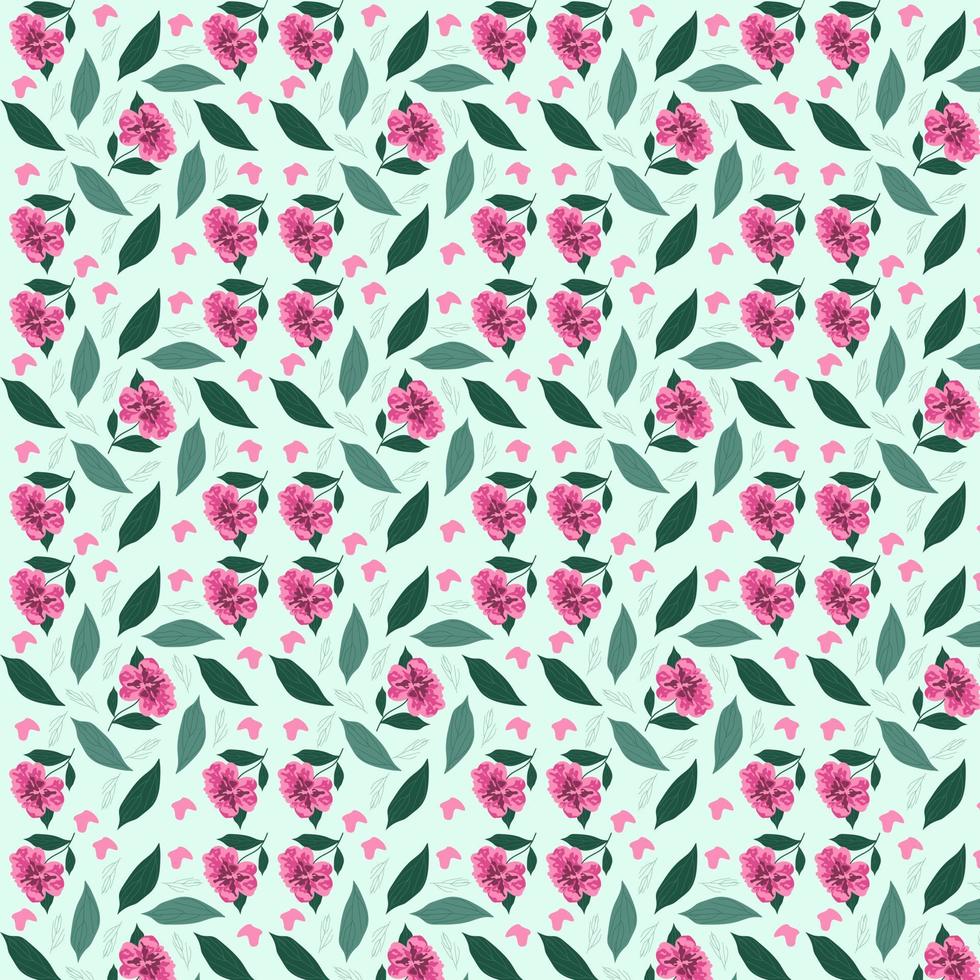 Spring Pink Flower Repeat Pattern vector