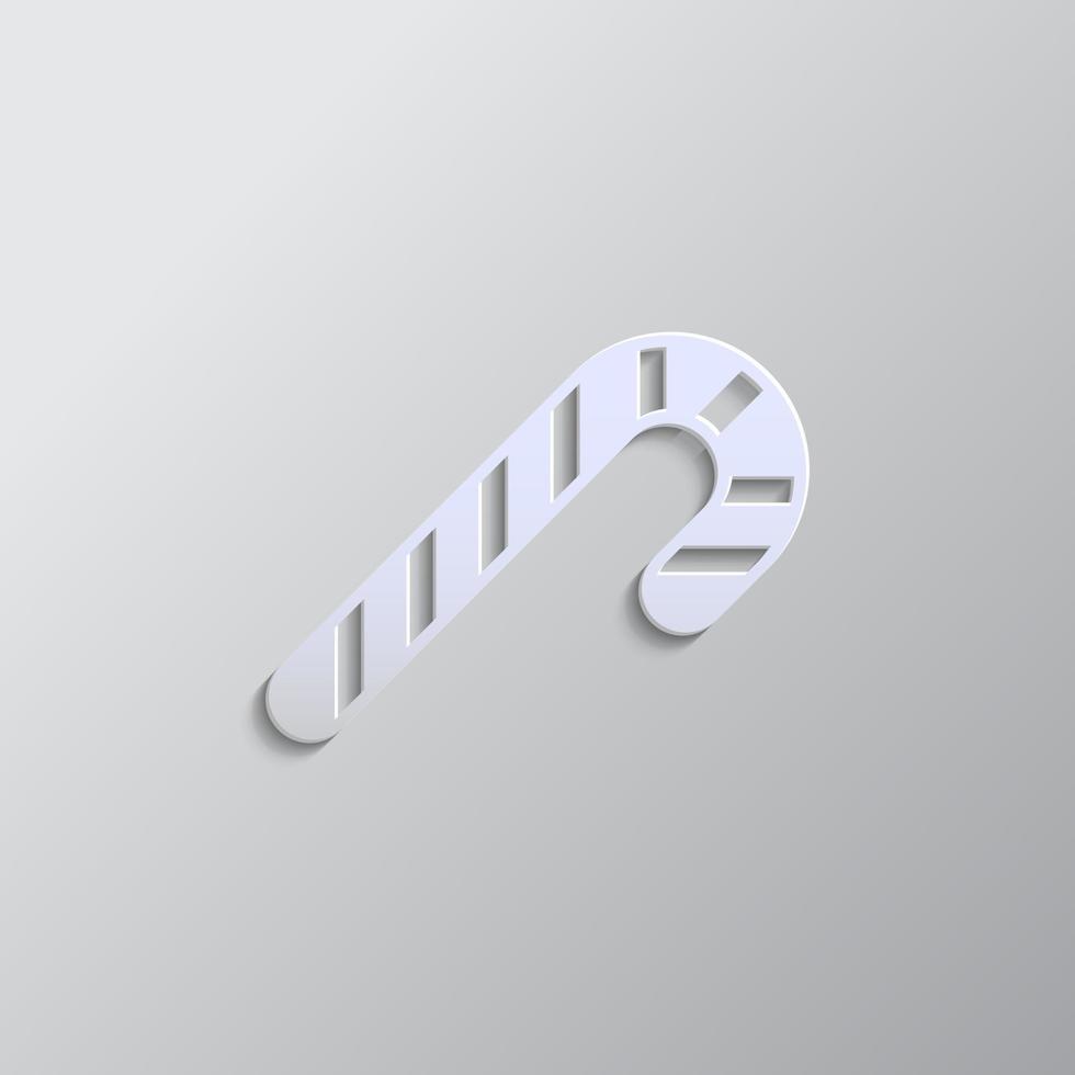 Christmas cane icon isolated on white background. Christmas cane vector logo. Flat design style. Modern vector pictogram for web graphics. Paper style vector icon on white background