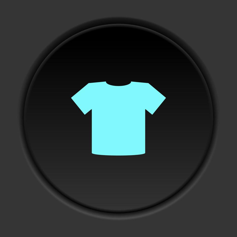 Round button icon Shirt. Button banner round badge interface for application illustration on dark background vector
