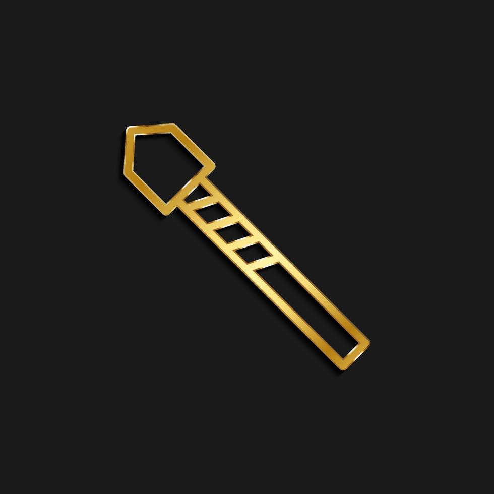 bit, concrete, drill gold icon. Vector illustration of golden dark background .