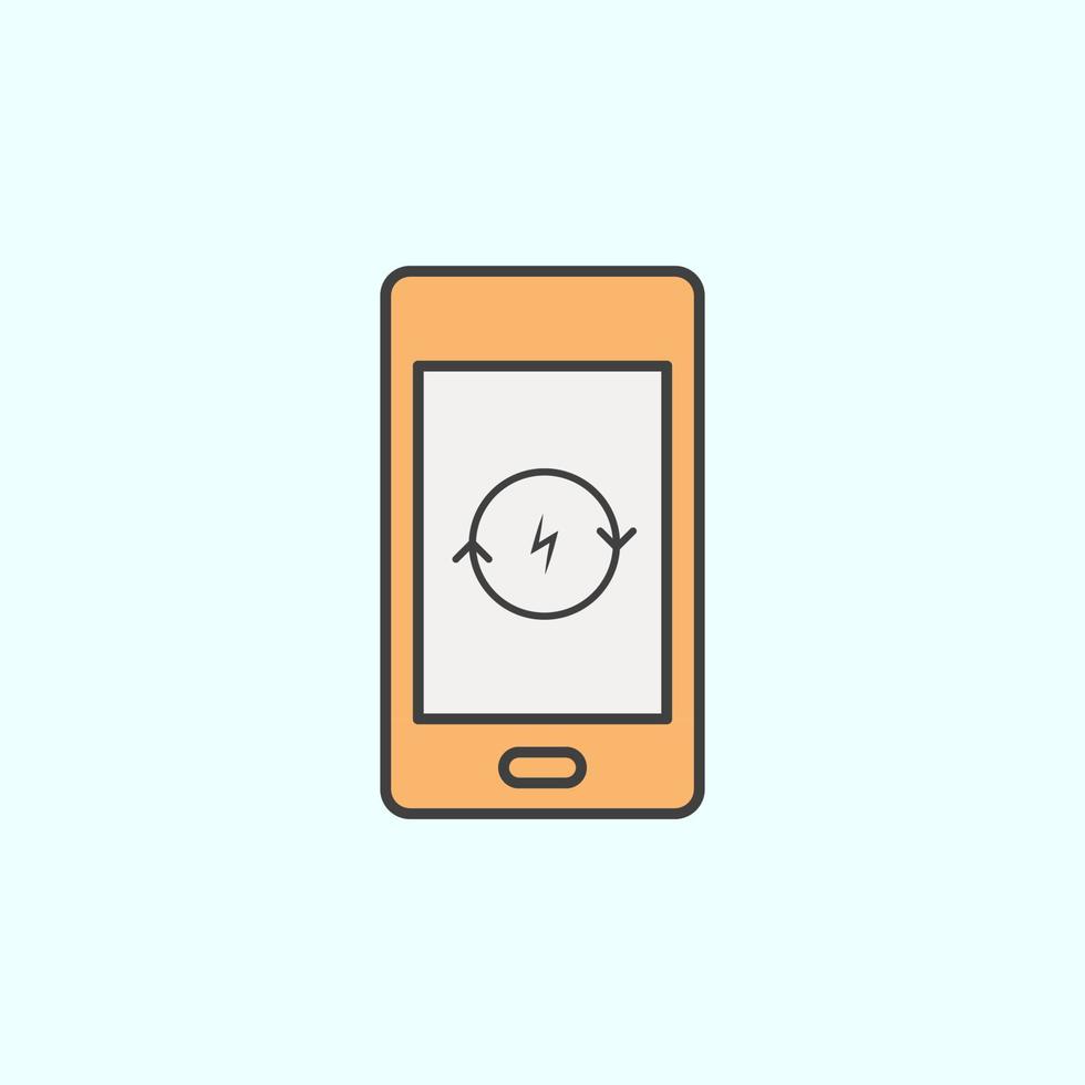 flash, charging, refresh color vector icon, vector illustration on white background