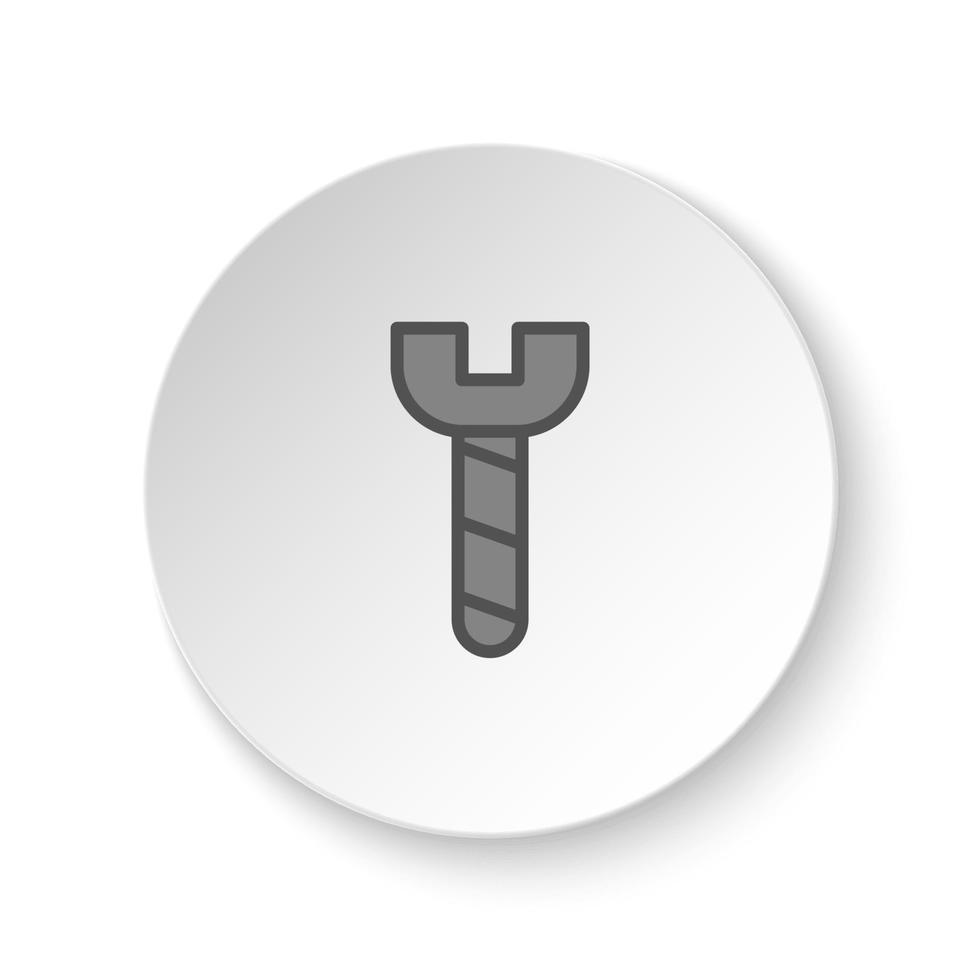 Round button for web icon, pin, screw. Button banner round, badge interface for application illustration on white background vector