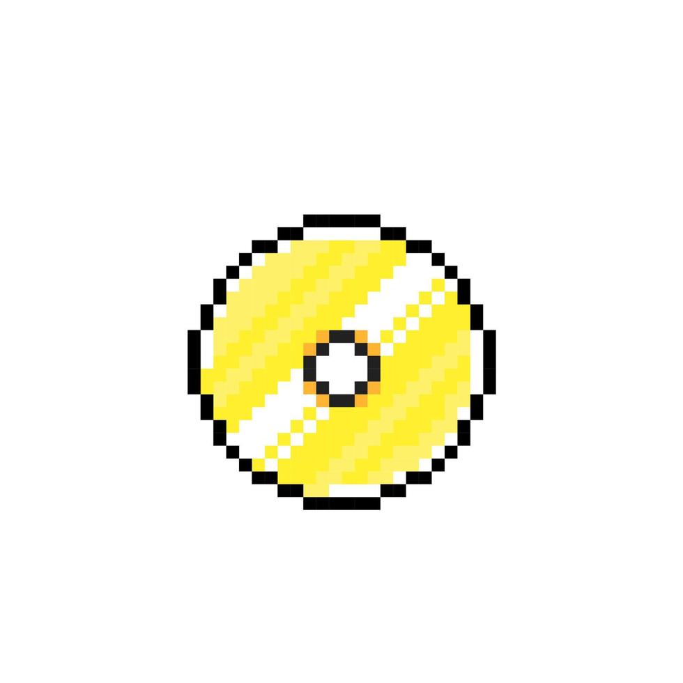 golden compact disc in pixel art style vector