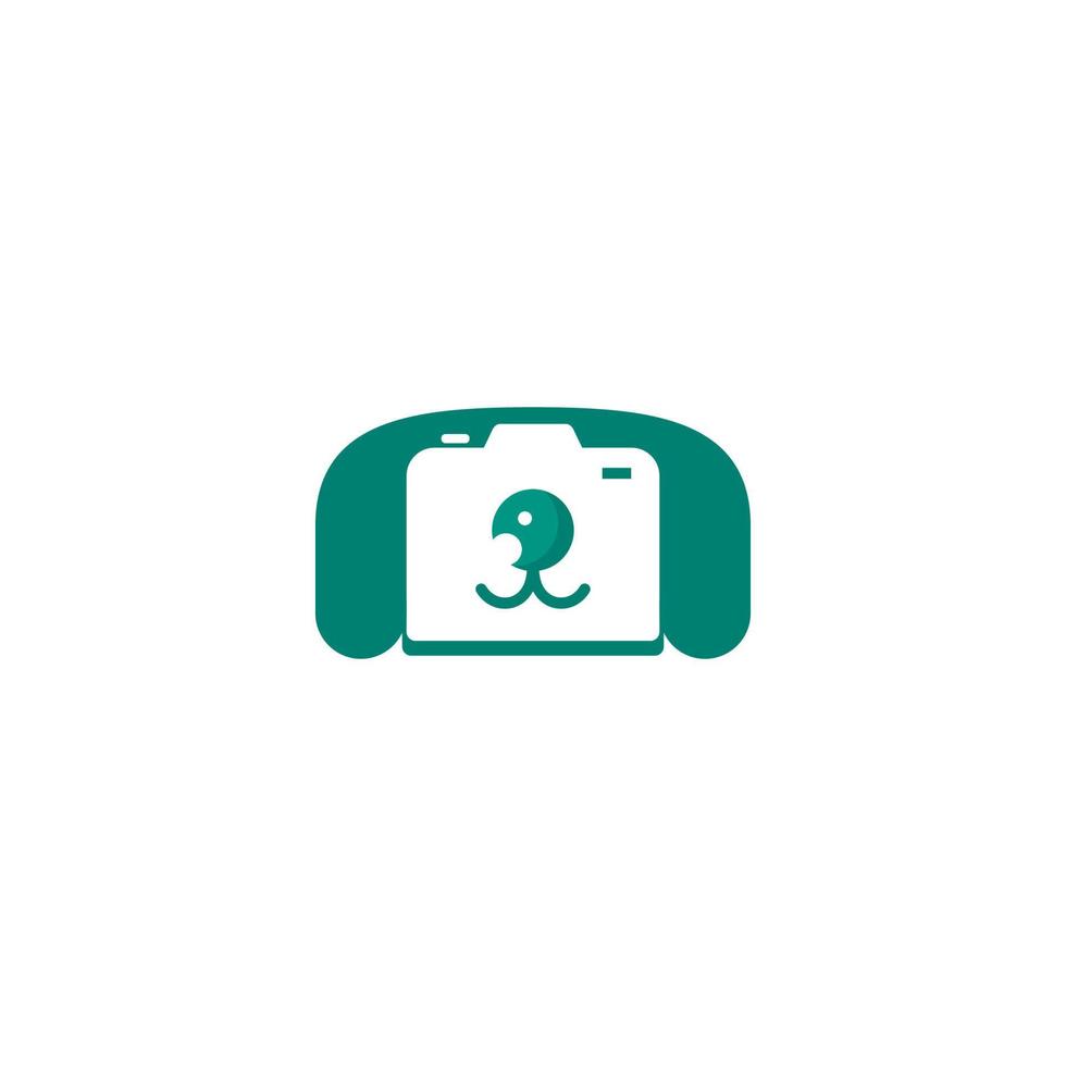 camera logo with dog head vector