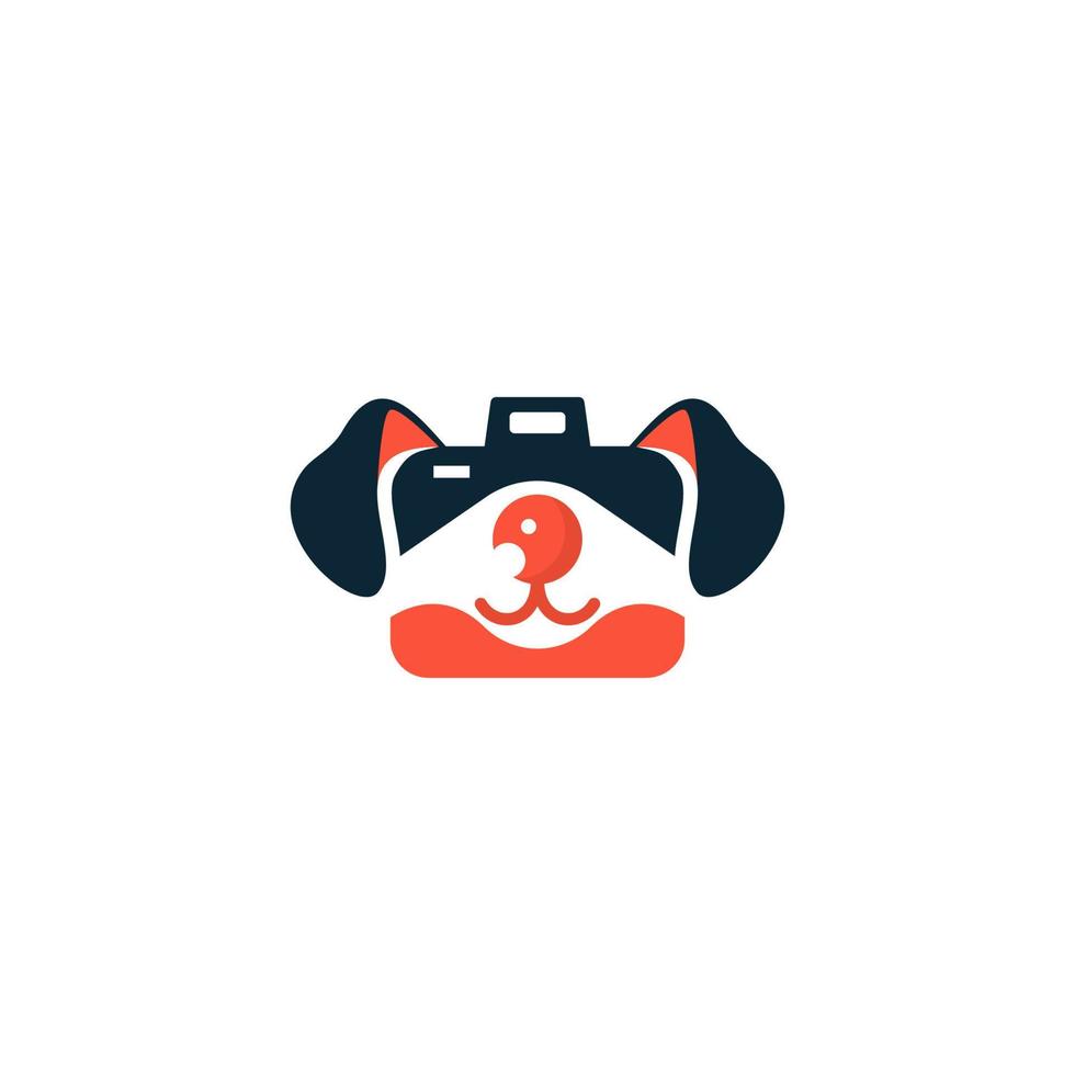 camera logo with dog head vector