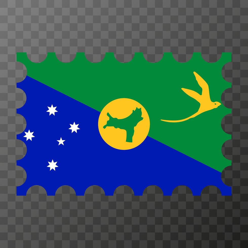 Postage stamp with Christmas Island flag. Vector illustration.