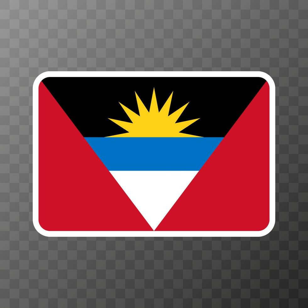 Antigua and Barbuda flag, official colors and proportion. Vector illustration.