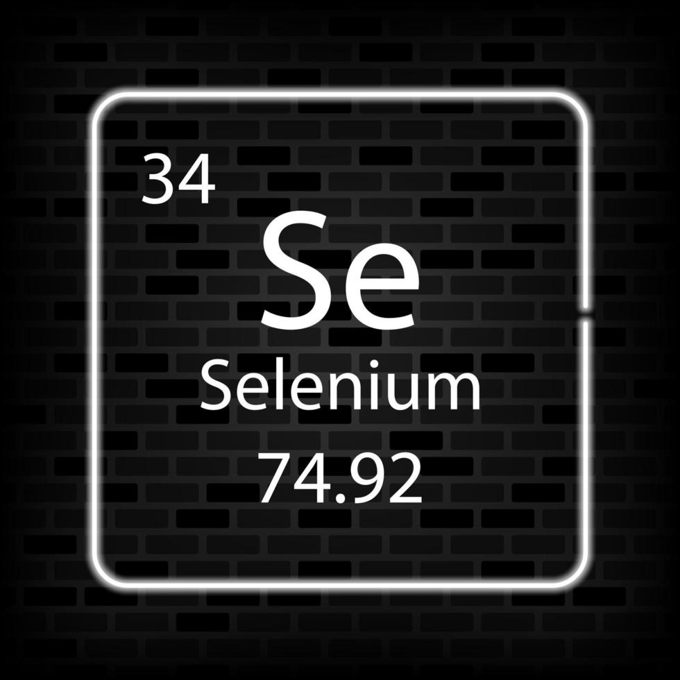 Selenium neon symbol. Chemical element of the periodic table. Vector ...