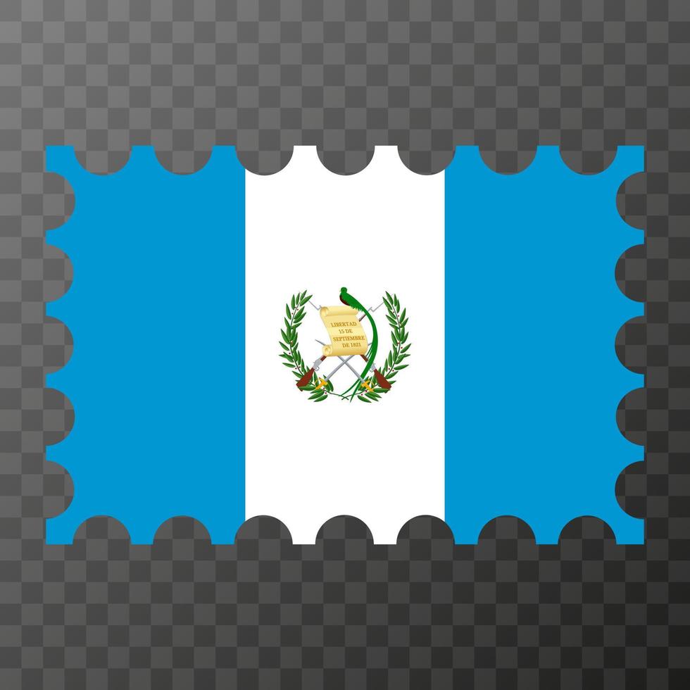 Postage stamp with Guatemala flag. Vector illustration.