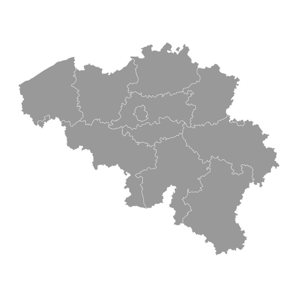 mapa de bélgica con provincias. ilustración vectorial vector