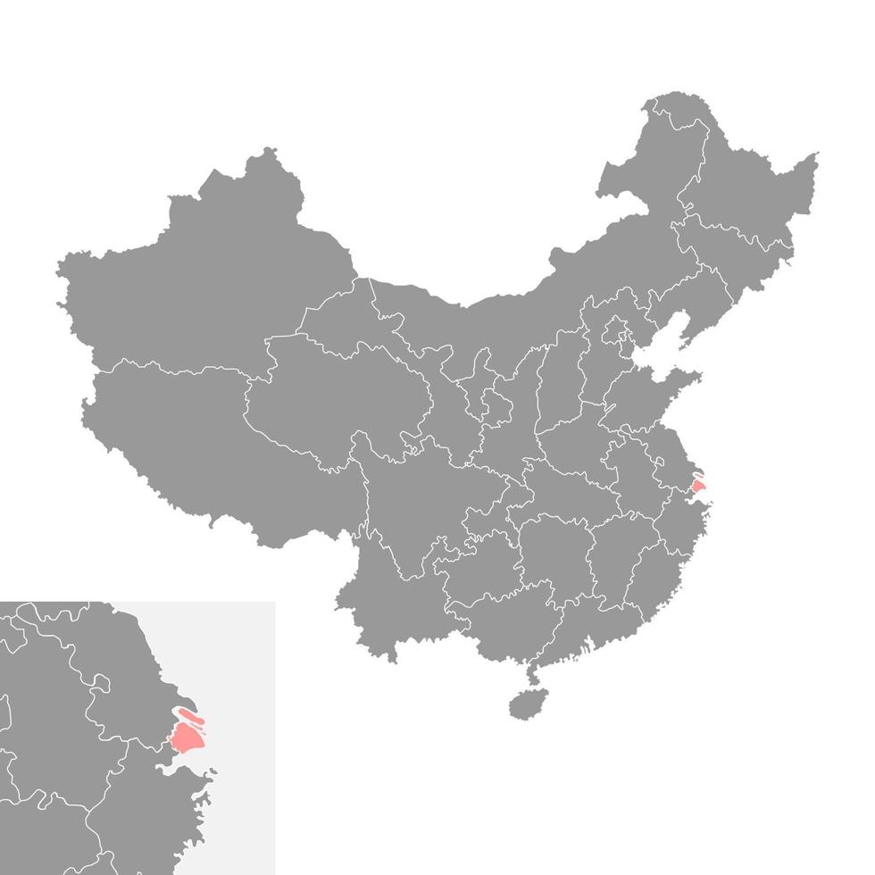 Shanghai Municipality map, administrative divisions of China. Vector illustration.