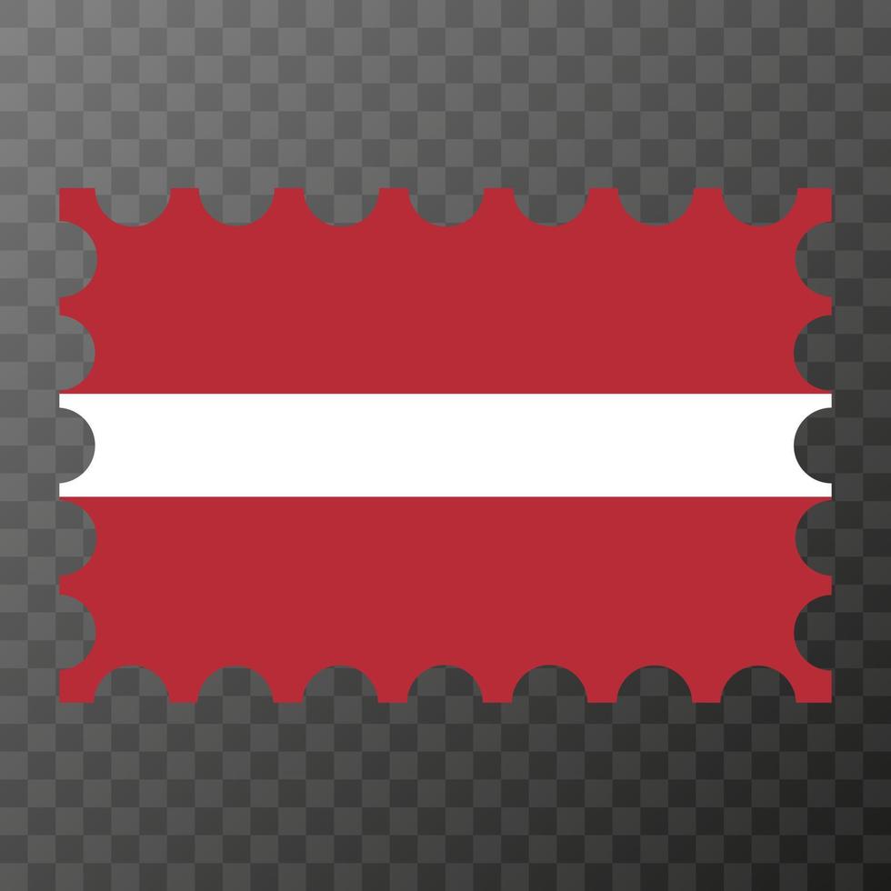 Postage stamp with Latvia flag. Vector illustration.