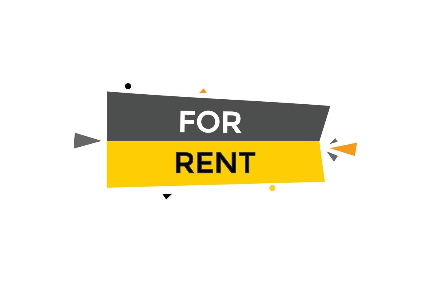 for rent vectors.sign label bubble speech for rent vector