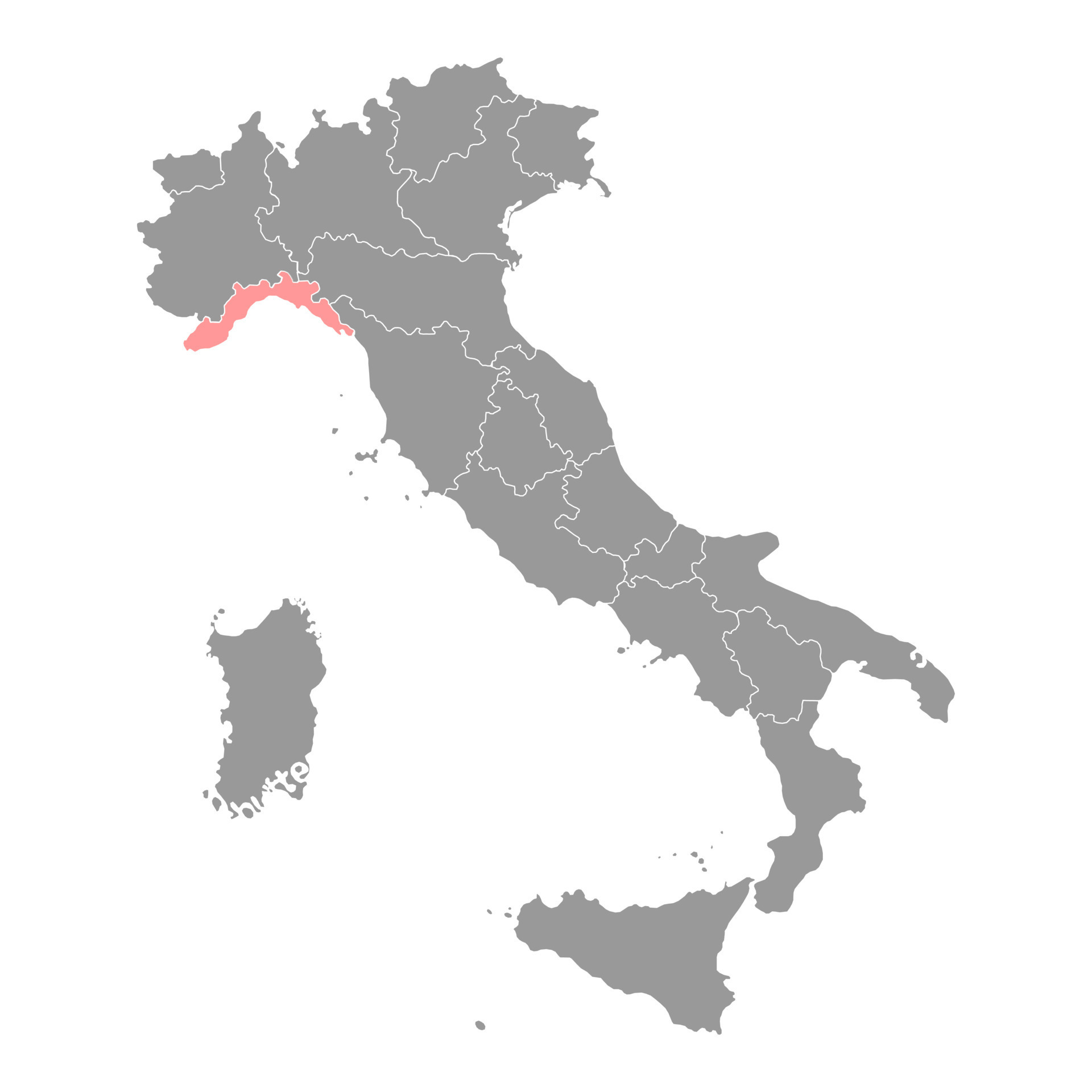 mapa de liguria región de italia. ilustración vectorial 21554528 Vector en Vecteezy