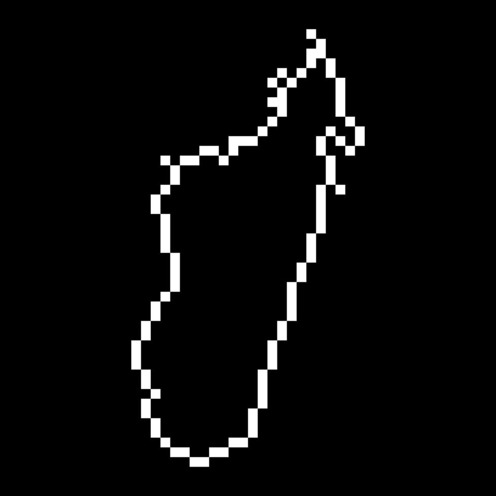 Pixel map of Madagascar. Vector illustration.