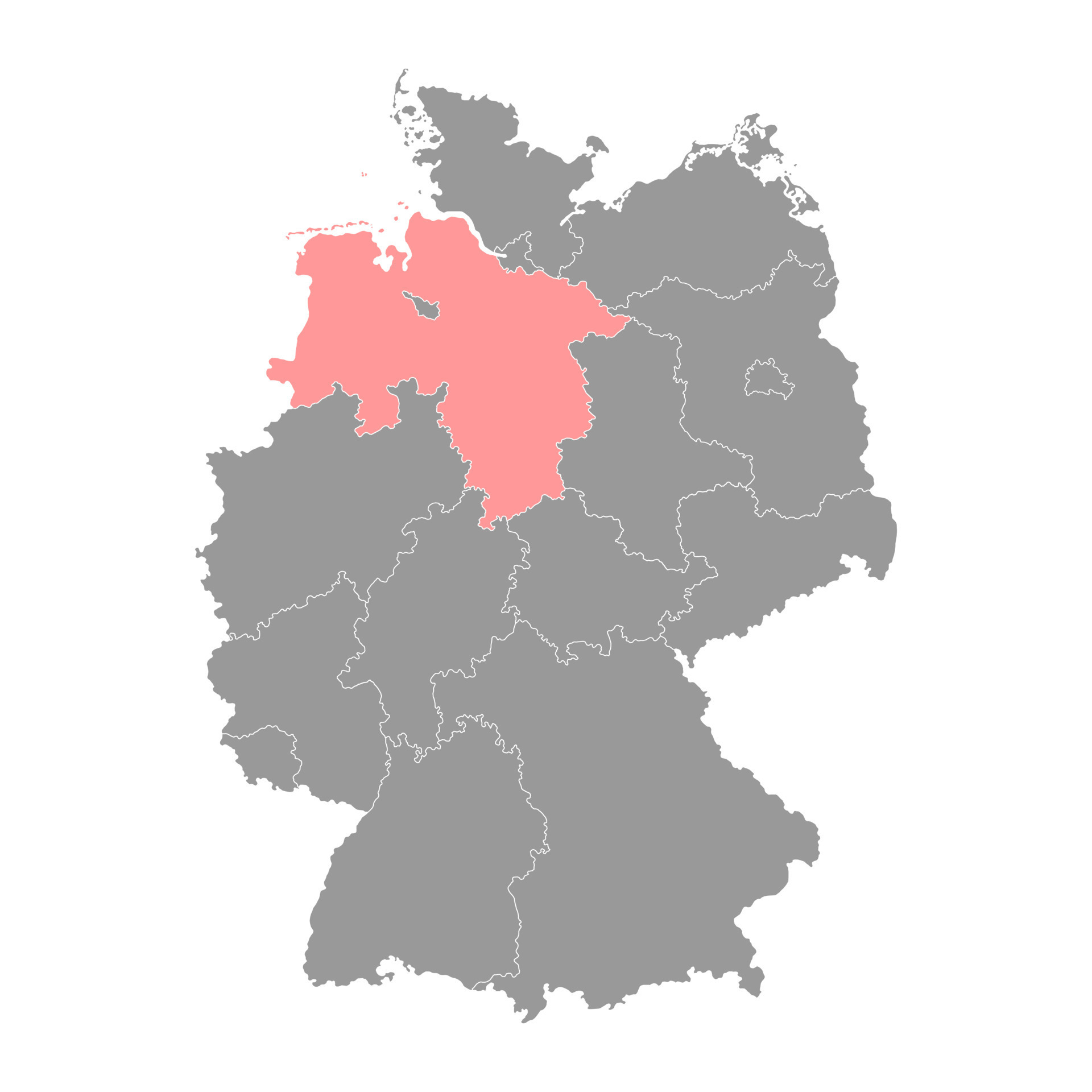 Lower Saxony state map. Vector illustration. 21554575 Vector Art at 