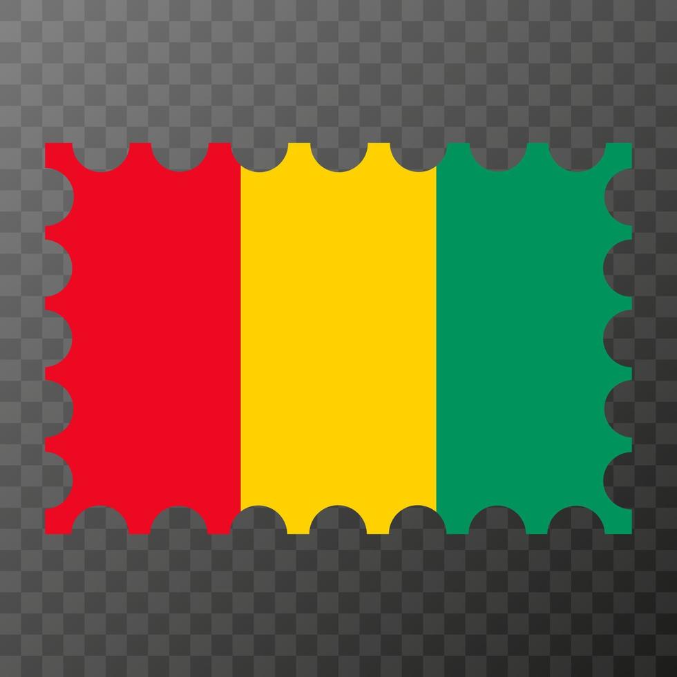 Postage stamp with Guinea flag. Vector illustration.