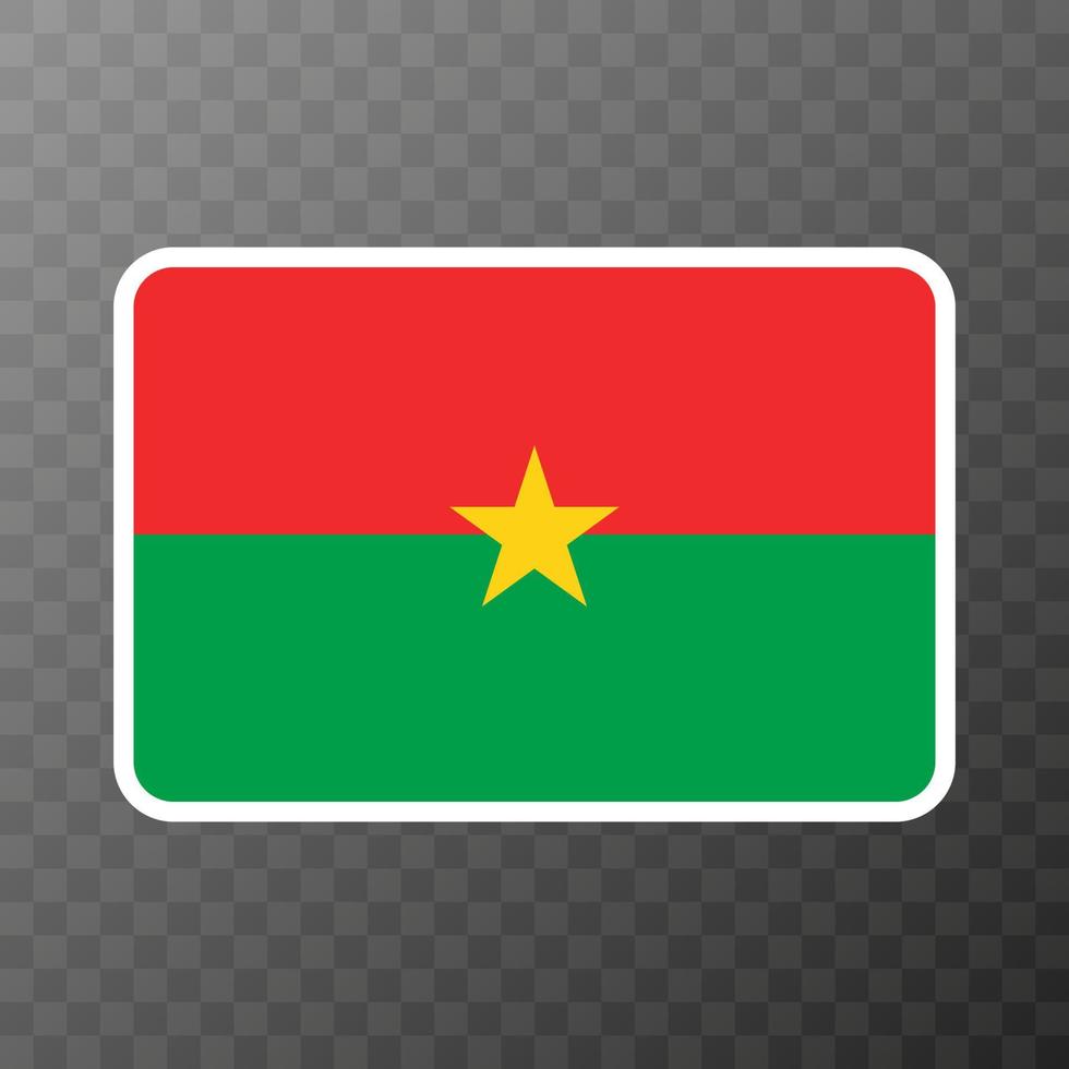 Burkina Faso flag, official colors and proportion. Vector illustration.