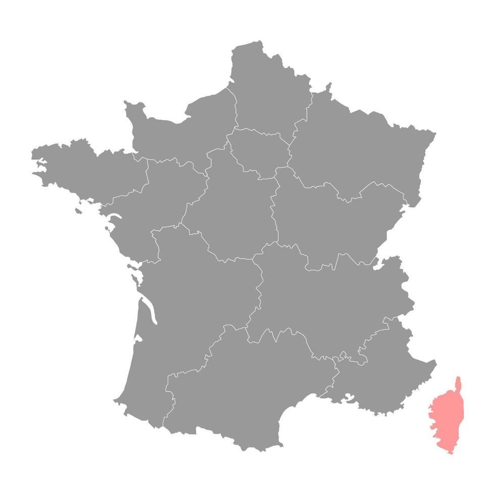 Corse Map. Region of France. Vector illustration.