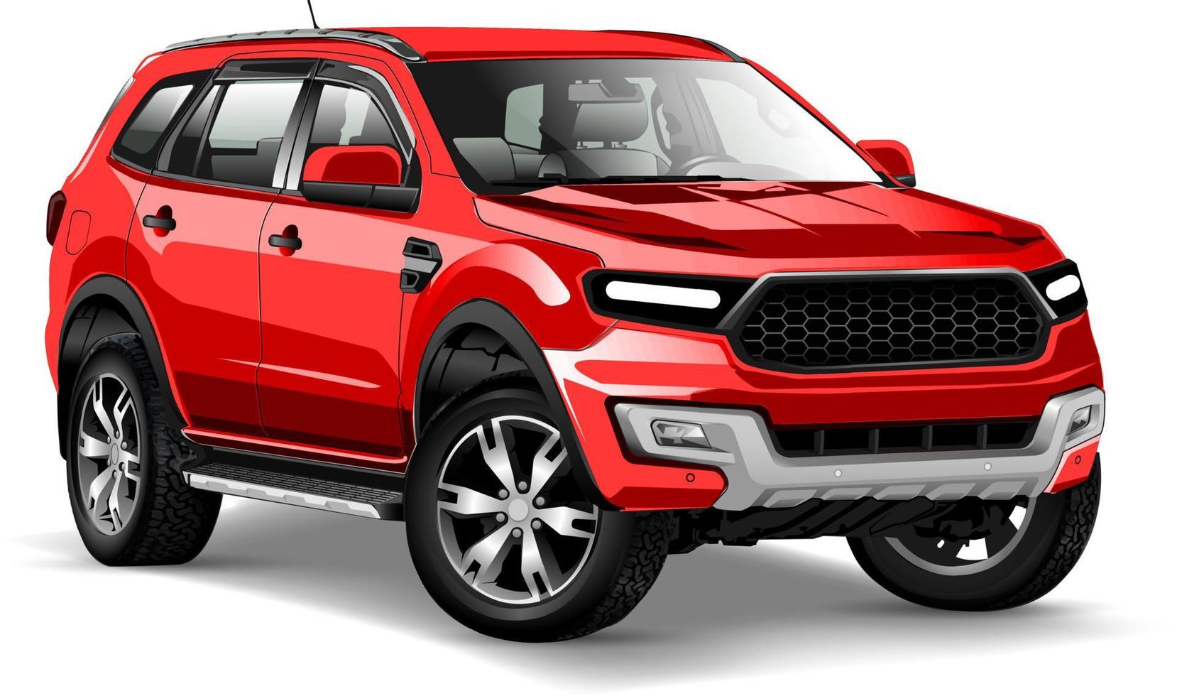 Realistic red sport two tone luxury car set on grey metallic background vector