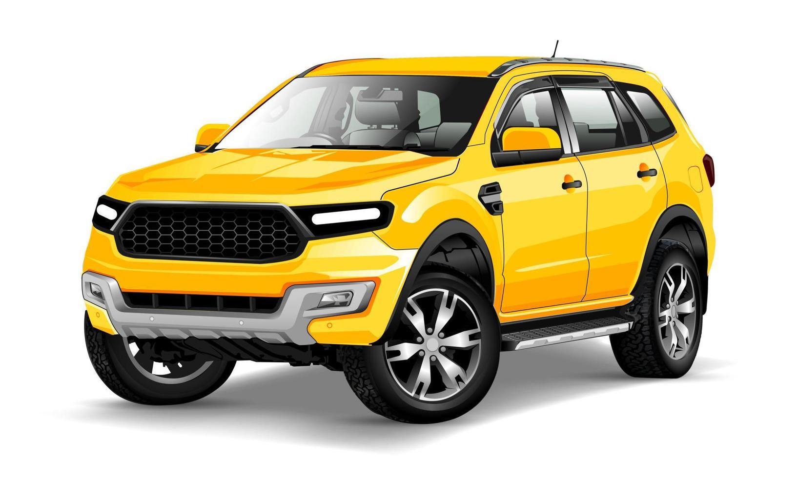 realista amarillo deporte dos tono lujo coche conjunto en gris metálico antecedentes vector