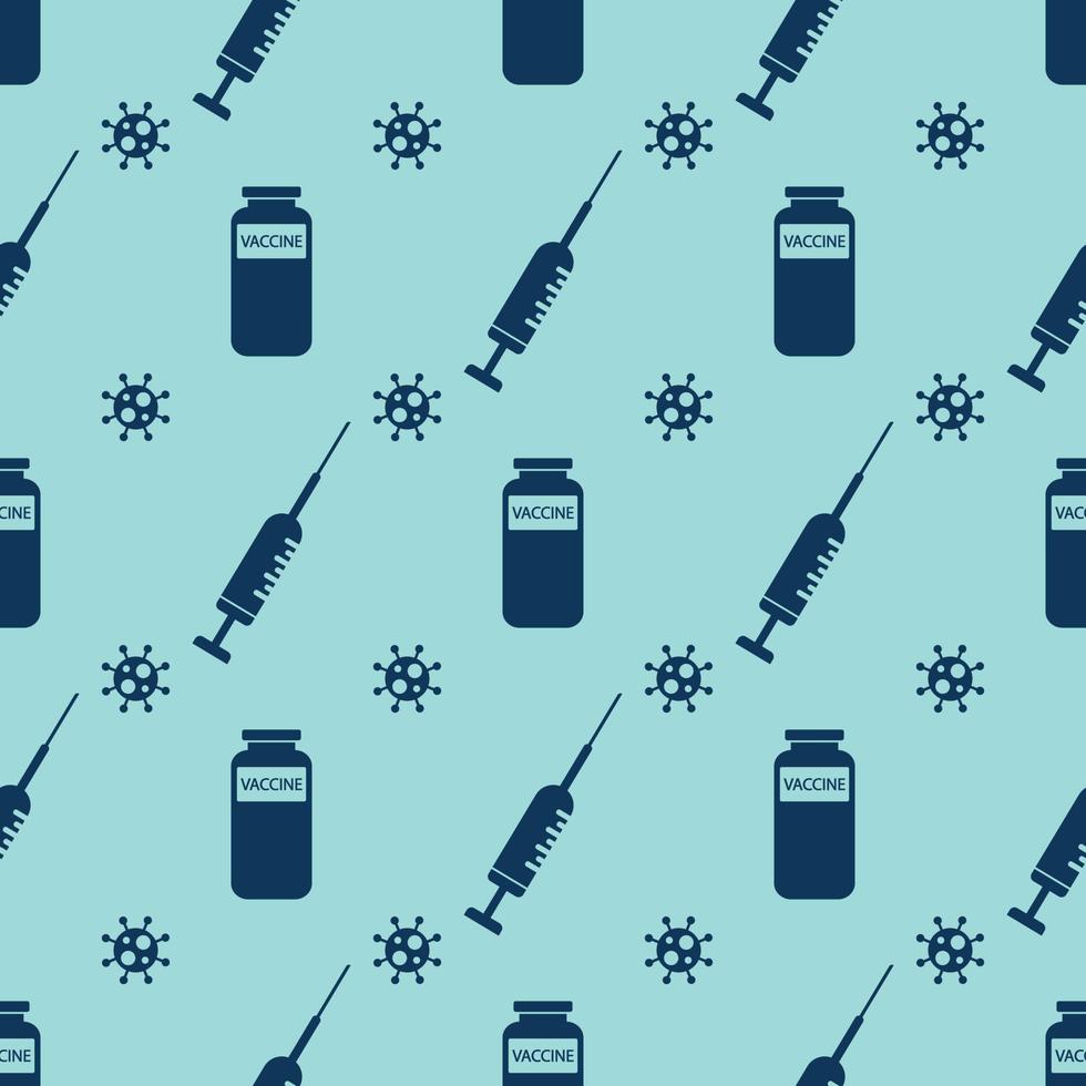 Syringe with vaccine pattern, vector illustration.