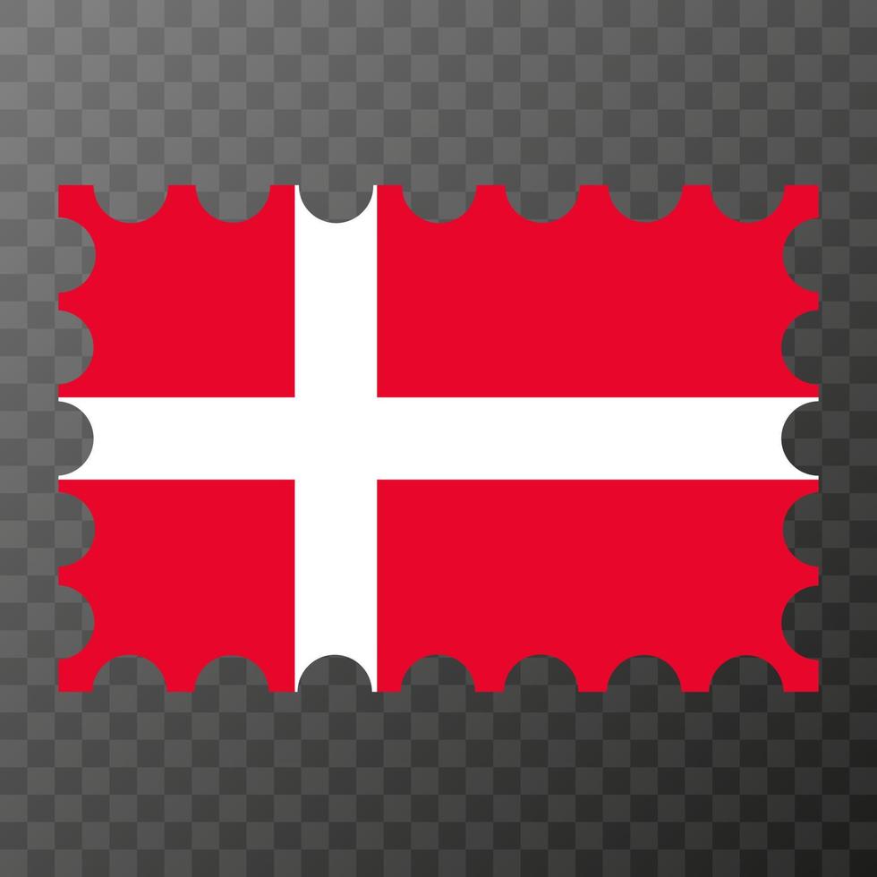 Postage stamp with Denmark flag. Vector illustration.