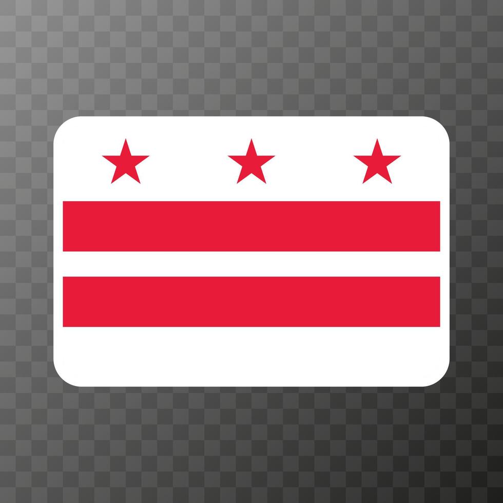 District of Columbia state flag. Vector illustration.
