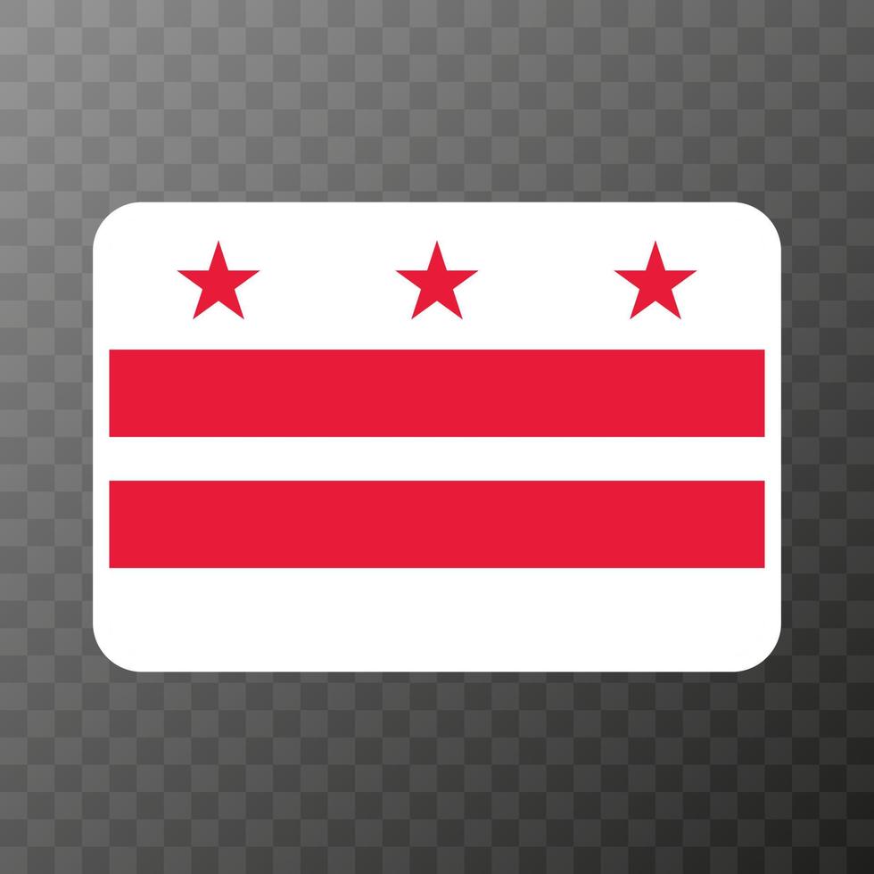 District of Columbia state flag. Vector illustration.