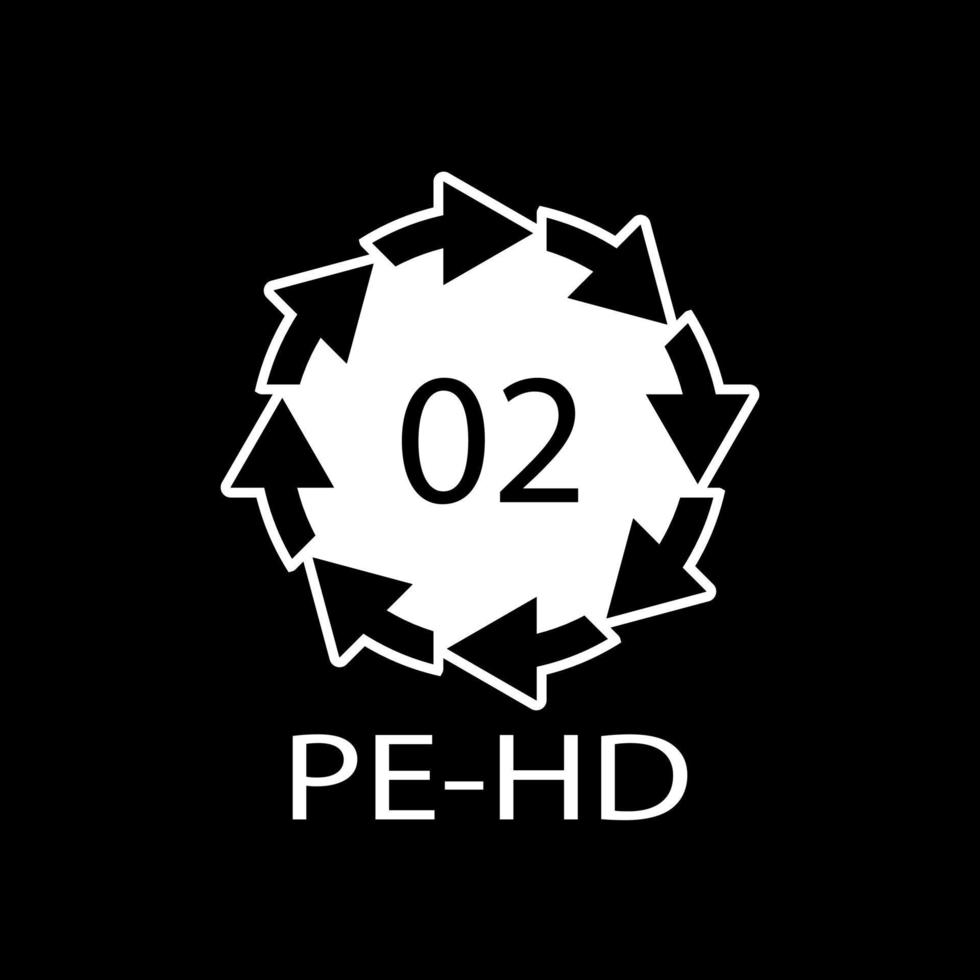 High-density Polyethylene 02 PE-HD Icon Symbol vector
