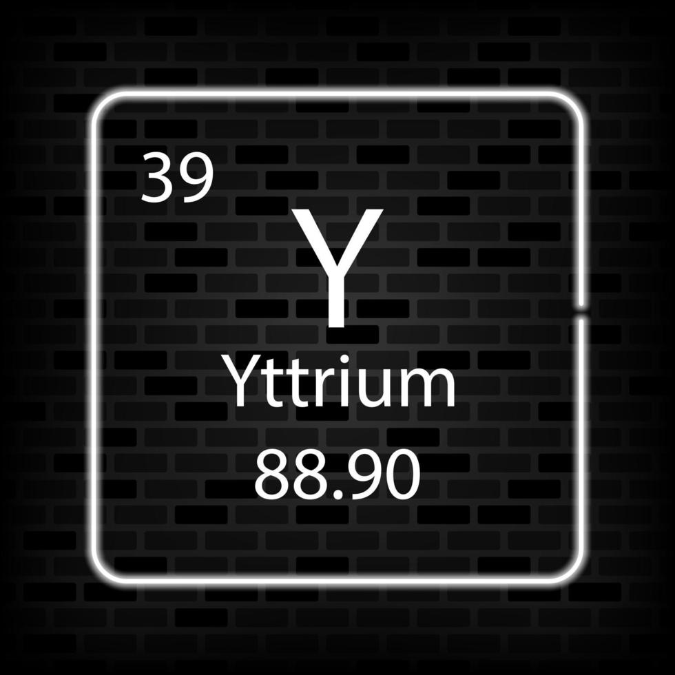 Yttrium neon symbol. Chemical element of the periodic table. Vector illustration.