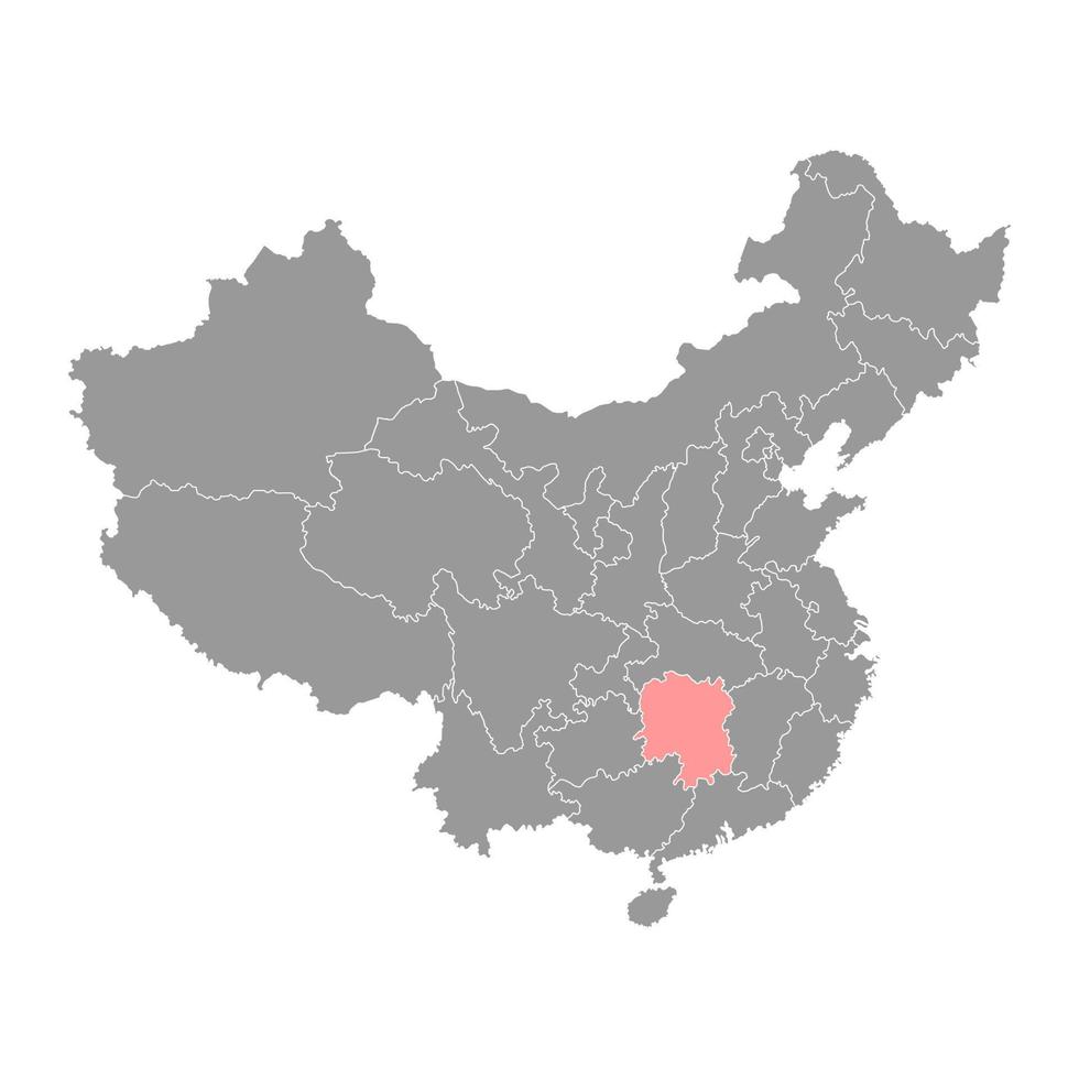 Hunan province map, administrative divisions of China. Vector