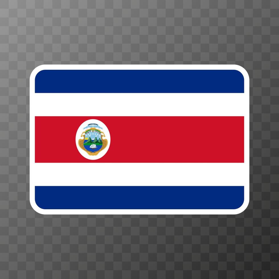 Costa Rica flag, official colors and proportion. Vector illustration.