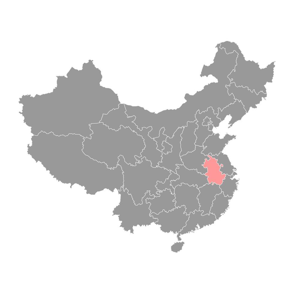 Anhui province map, administrative divisions of China. Vector illustration.