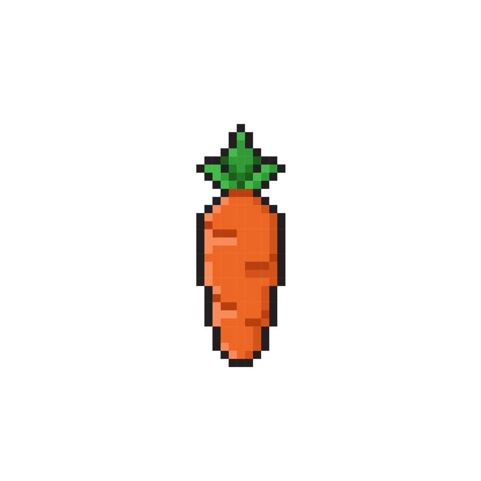 single carrot in pixel art style vector