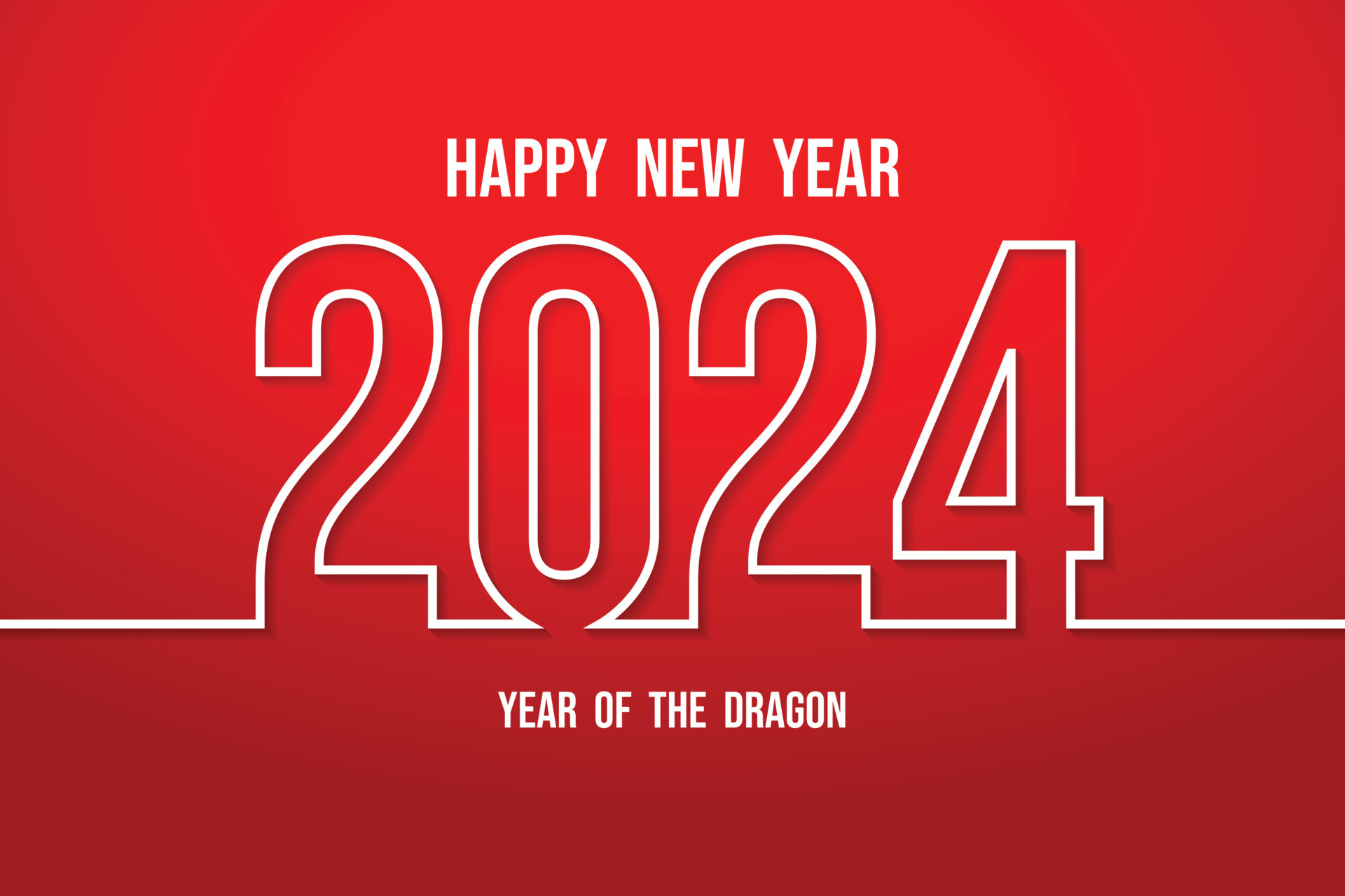 Happy New Year 2024 Year of the Dragon. Elegant designvector