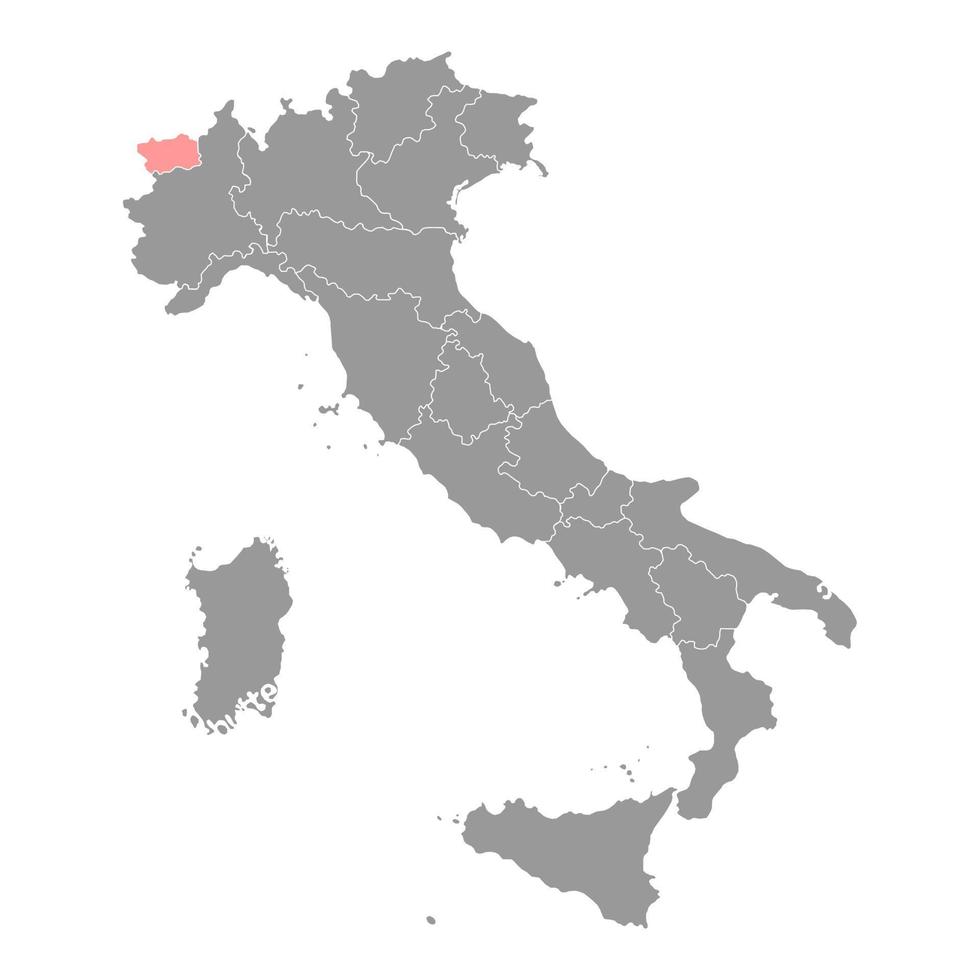mapa del valle de aosta. región de italia. ilustración vectorial vector