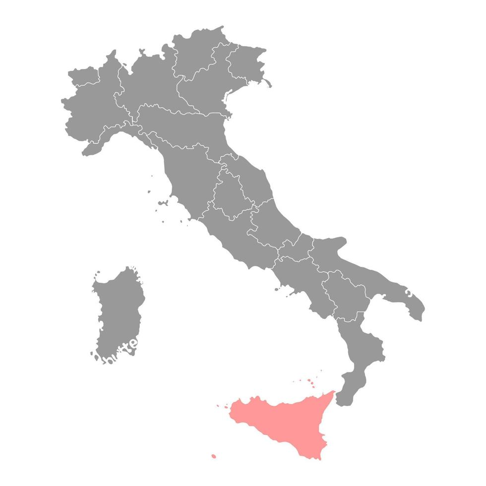 mapa de sicilia región de italia. ilustración vectorial vector