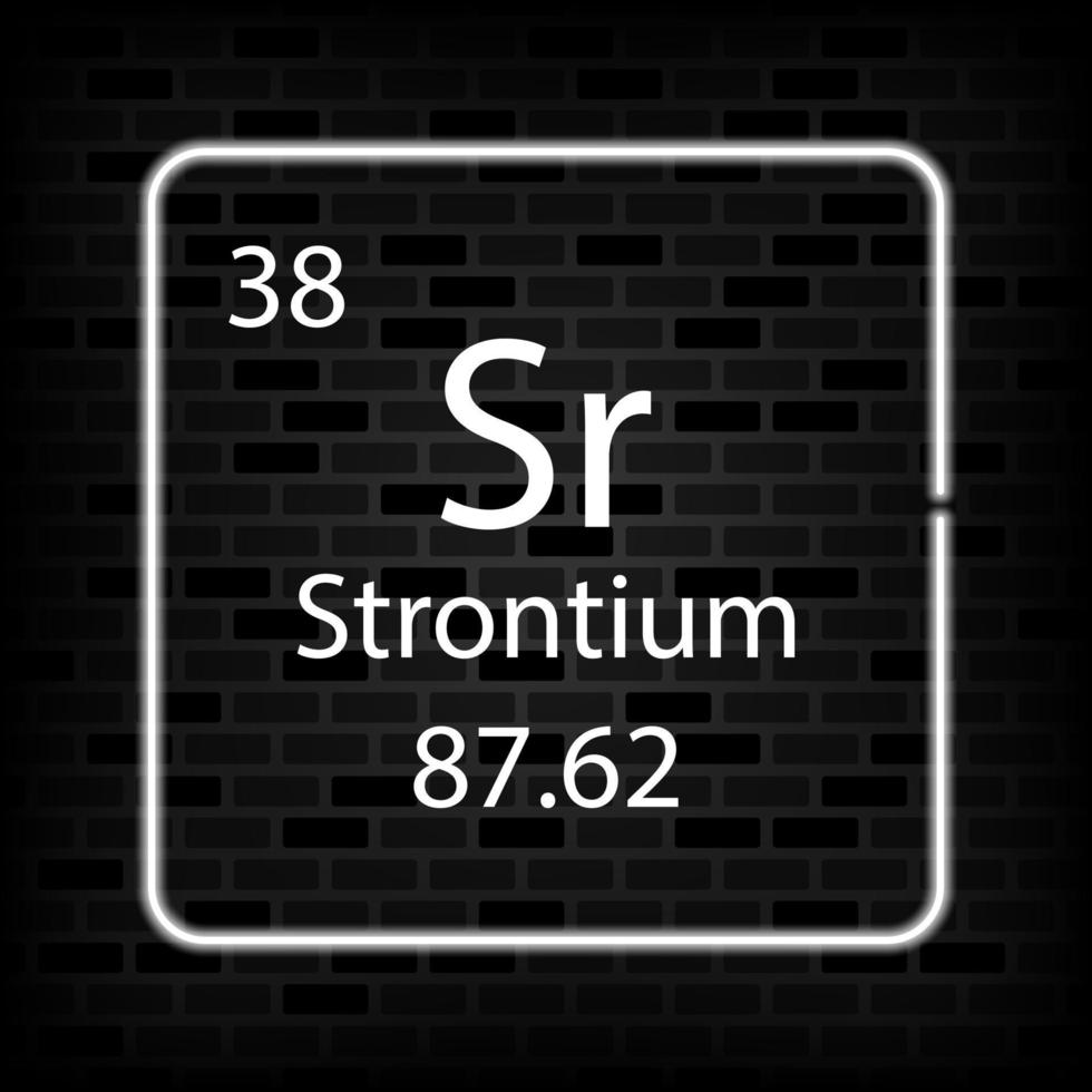 Strontium neon symbol. Chemical element of the periodic table. Vector illustration.