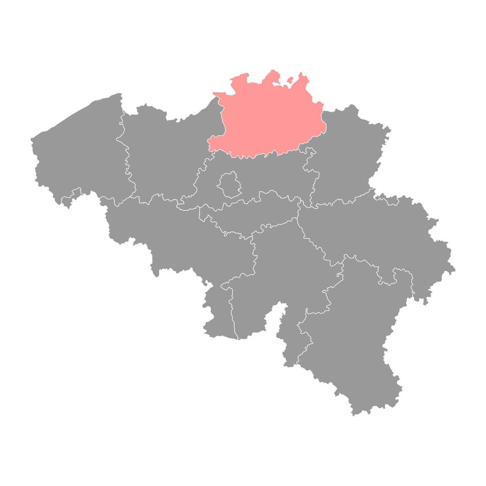 Antwerp Province map, Provinces of Belgium. Vector illustration.