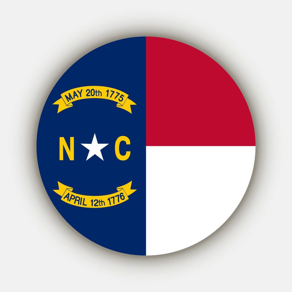 North Carolina state flag. Vector illustration.