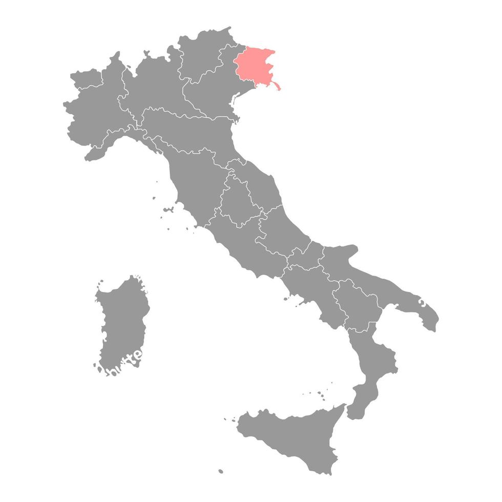 friuli venezia giulia mapa. región de italia. ilustración vectorial vector