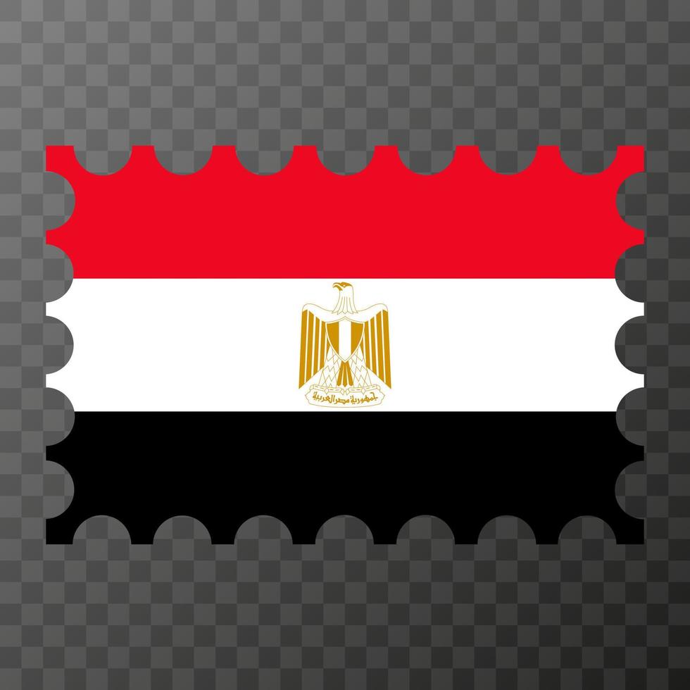 Postage stamp with Egypt flag. Vector illustration.
